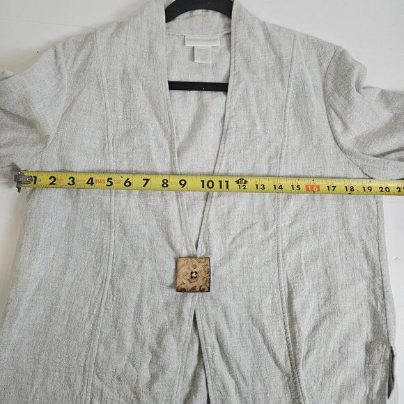 Soft Surroundings Jacket Linen Cotton Blend Beige Nature Spirit Blazer Size M - Picture 10 of 12